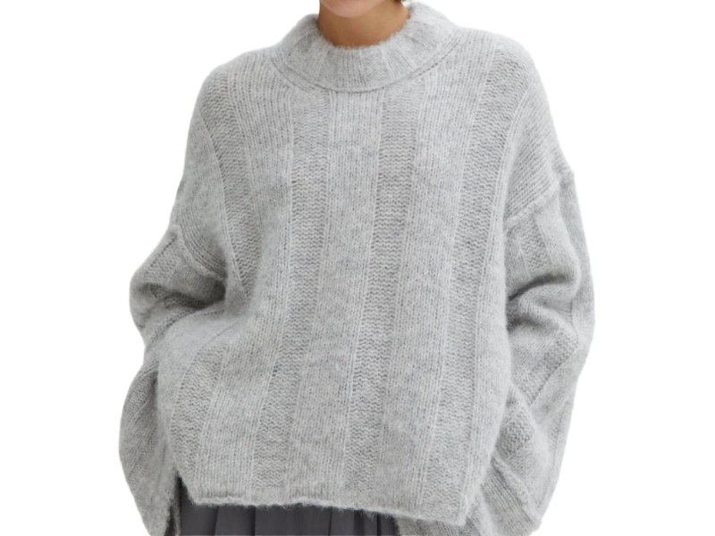 Rib Knit Mohair Women’s Loose Sweater