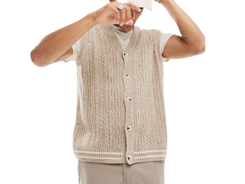 Oversize Chunky Cable Knit Vest