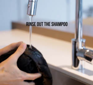 rinse out the shampoo