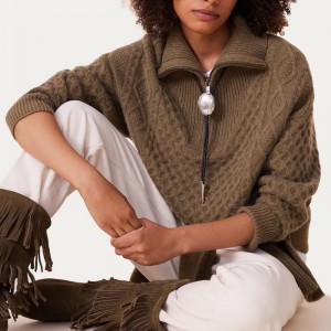 zipper wool cashmere sweater