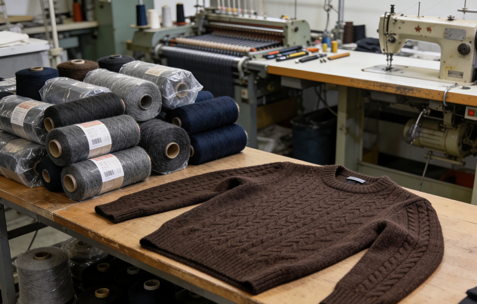 Production of men's cashmere sweaters