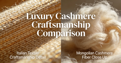 Comparison of Italian-made and Mongolian-made cashmere craftsmanship