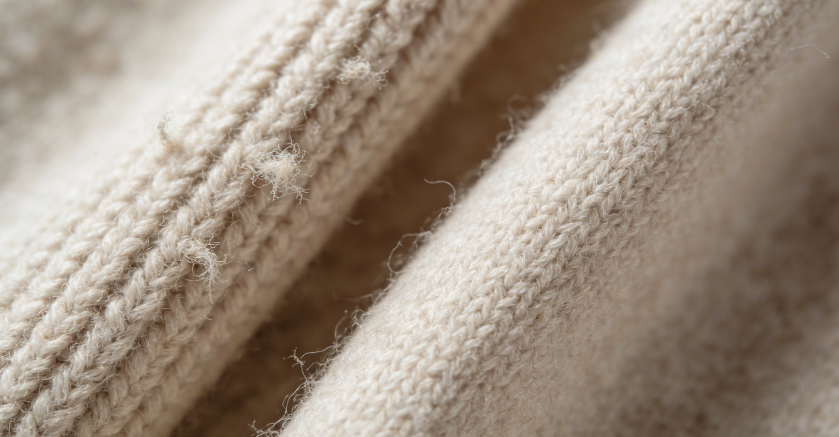 The cashmere sweater has a slight pilling