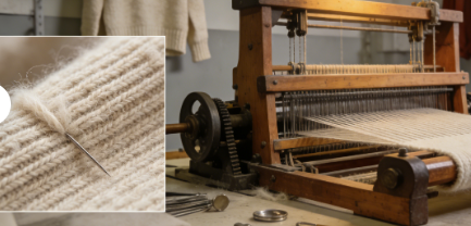 Italian cashmere manufacturing with precision knitting and finishing