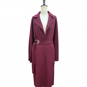 Super Luxe Maroon-colored Flattering Cut Wool C...