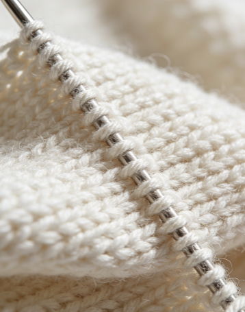 Cashmere knit gauge and yarn thickness comparison