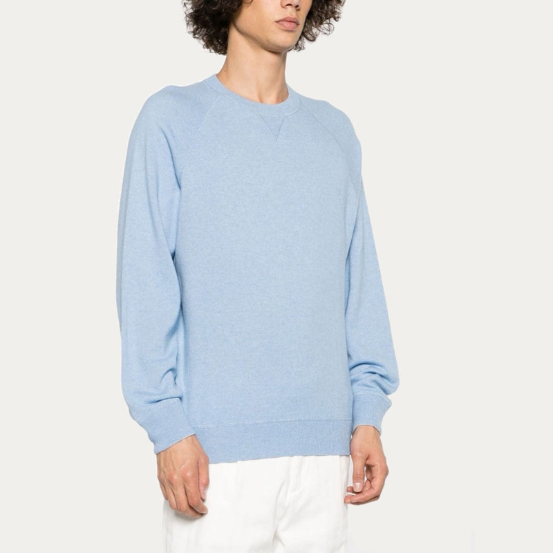 Maglia da uomo in jersey di puro cashmere maglieria tinta unita pullover con spalle scoperte top maglione girocollo casual