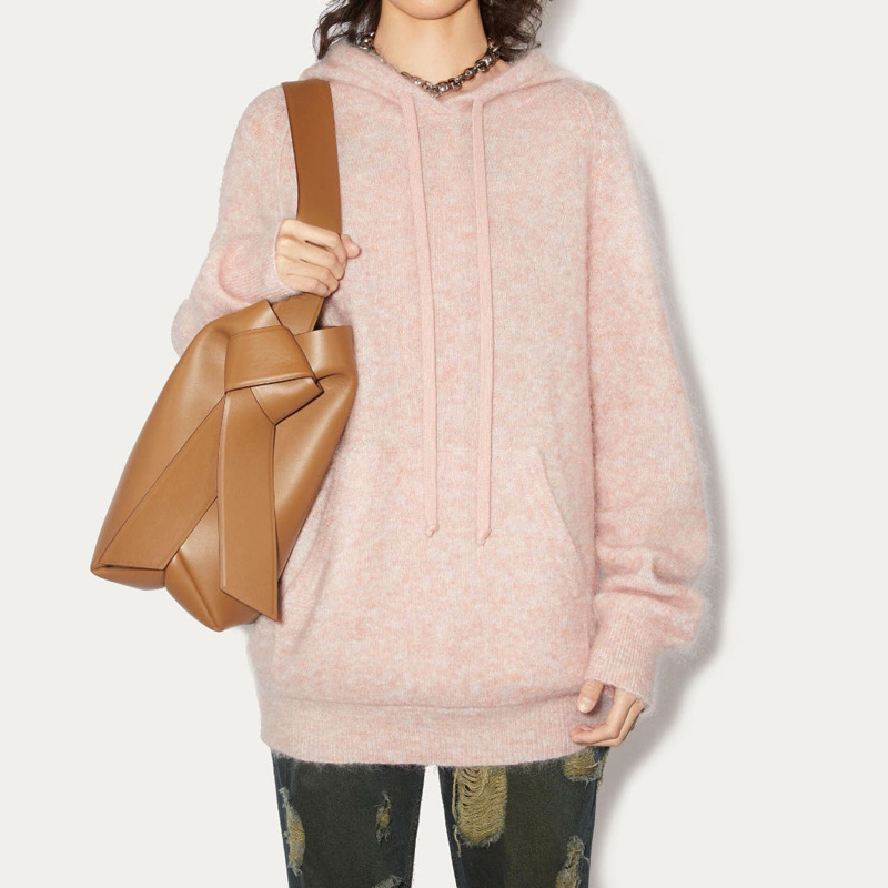 Унисекс кашмирски пуловер Худи 100% обичен плетење Прилагодено хауба Топ џемпери за жени