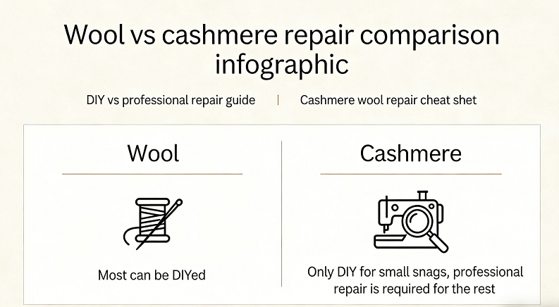 wool vs cashmere repair comparison