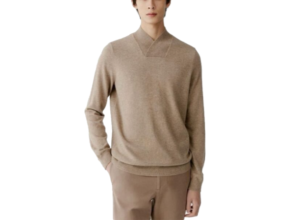 Cashmere Jersey Knitting V-neck Mens Pullover (1)
