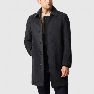 Men’s Wool Overcoat – Dark Charcoal Classic Bus...