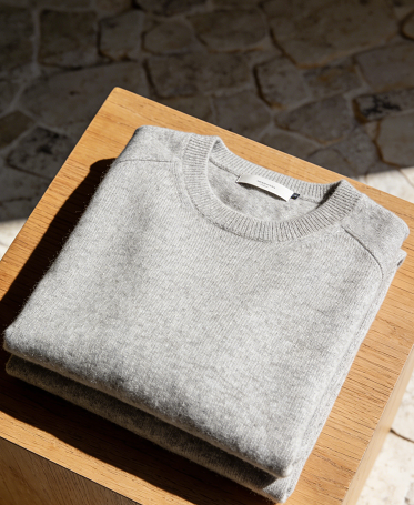 A flat cashmere sweater