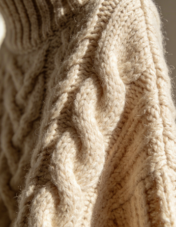 Heavyweight cashmere knit designed for winter warmth 