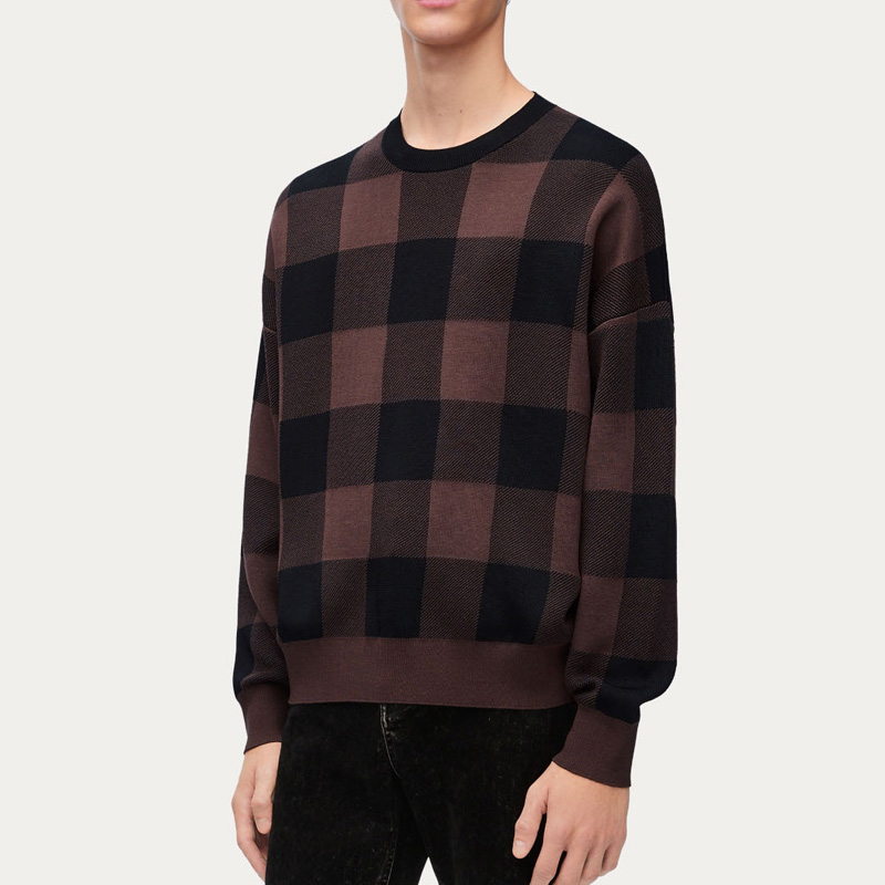 High Quality Men’s Top 100% Cashmere Knitwear with Breathable Stripe Pattern Computer Knitted for Autumn Season