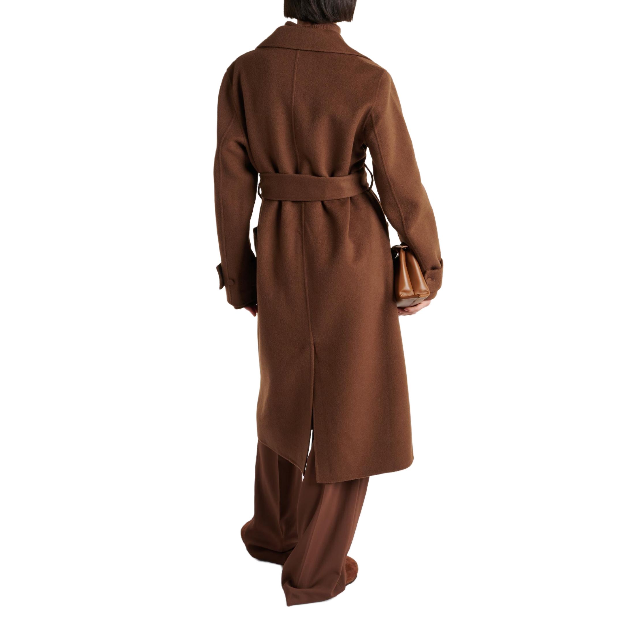 back view of wool cashmere coat