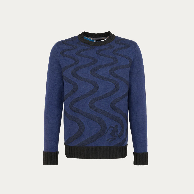 පිරිමි Causal Crew Neck Jacquard Fine Knit Winter Sweater