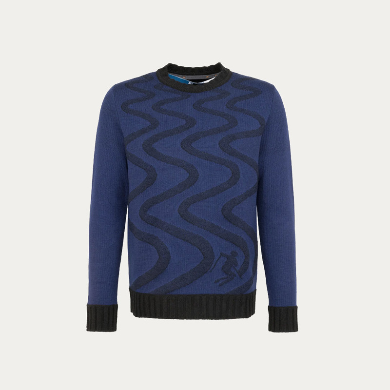 Mans Oorsaaklike Crew Neck Jacquard Fyn Knit Winter Trui